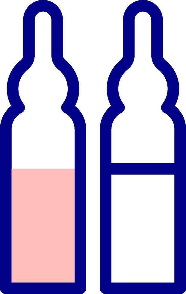 Two bottles of liquid with a pink liquid inside vector