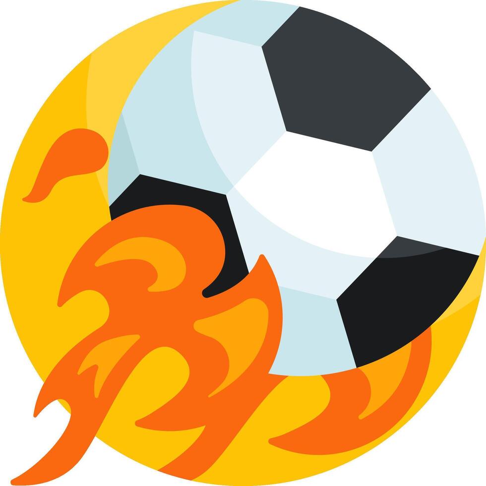 A soccer ball with flames and a fire vector
