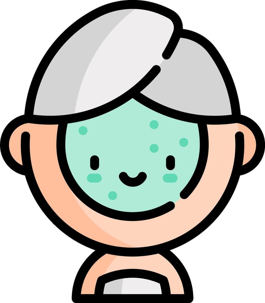 An old woman with a green face mask vector