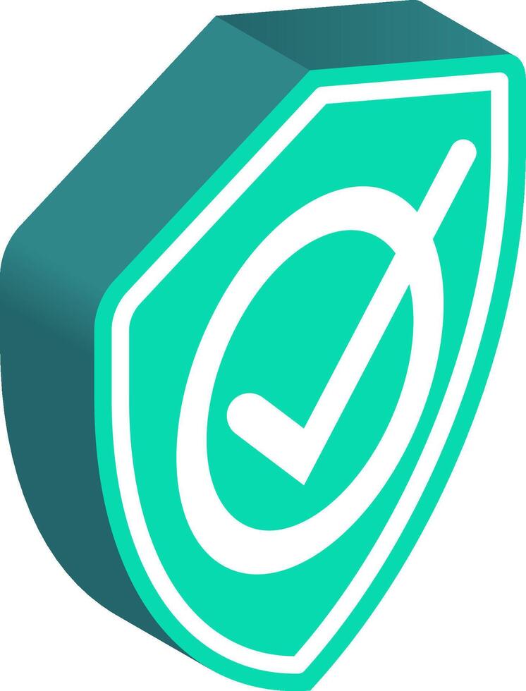 A green shield with a check mark on it vector