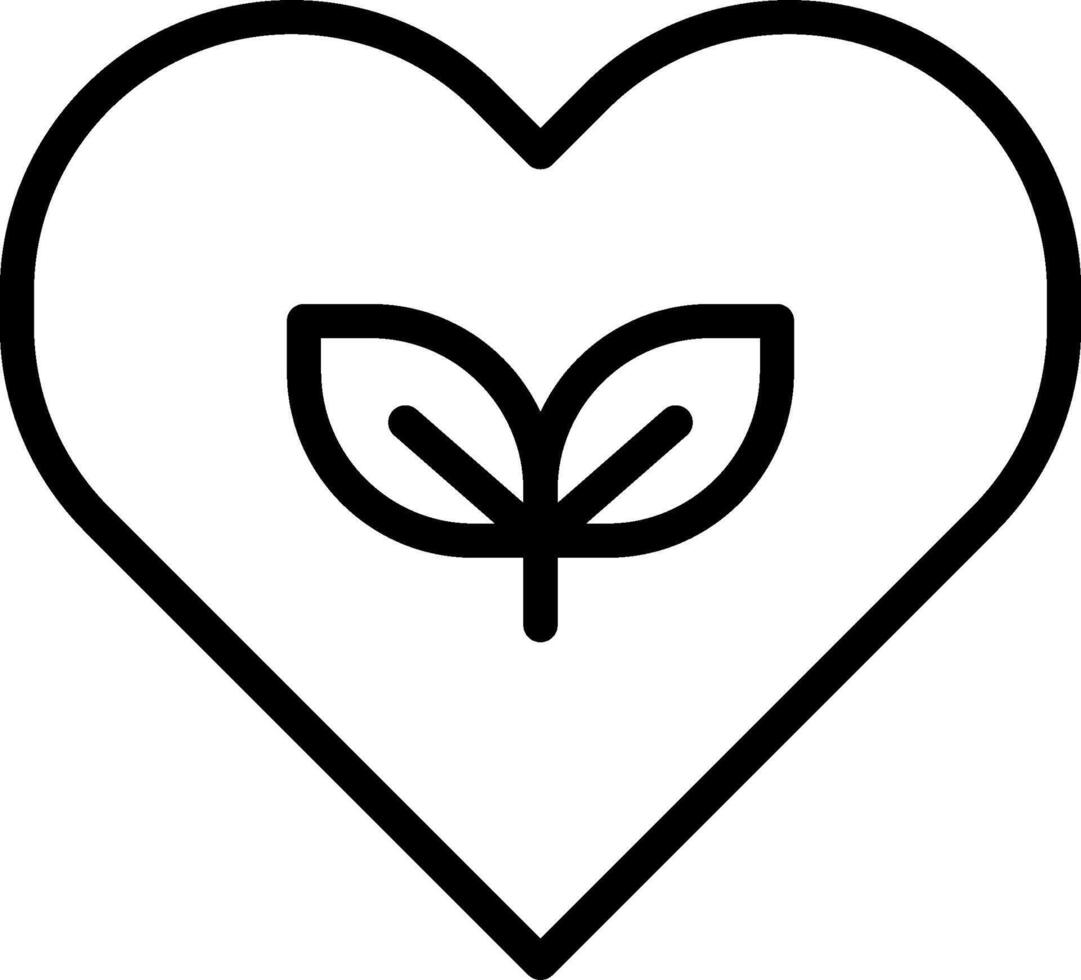 A heart with a leaf in it vector