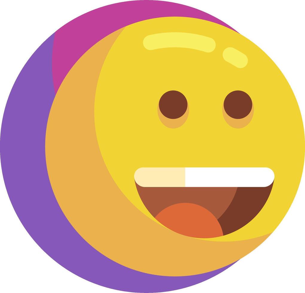 A smiling emoticion with a purple and yellow circle vector