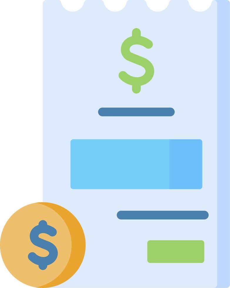 A receipt and a dollar coin vector