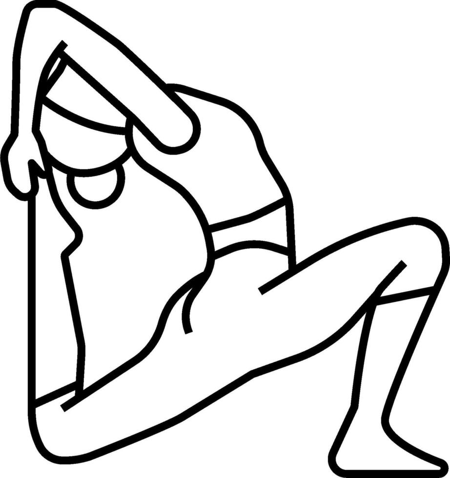 A woman doing yoga in a line drawing vector