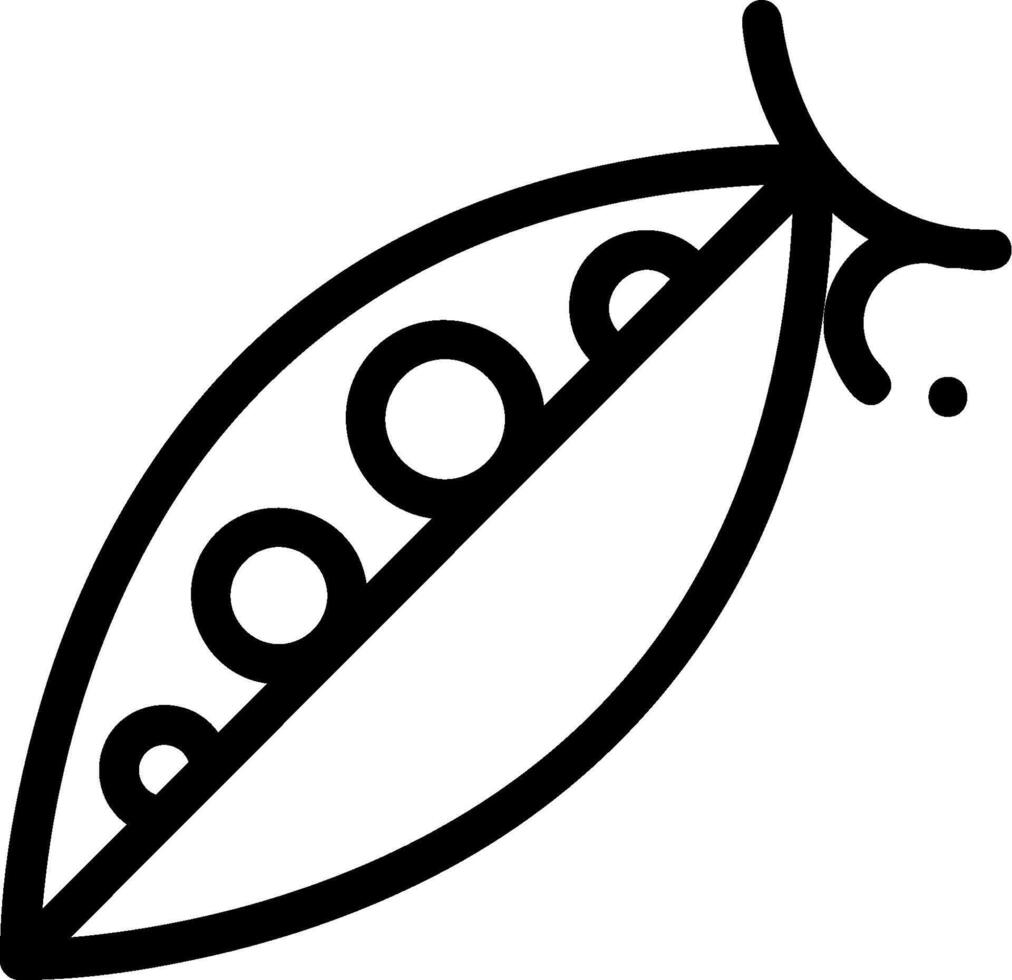 A black and white drawing of a pea pod vector