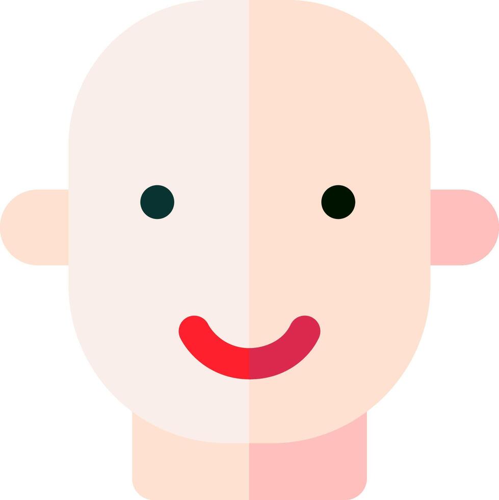 A bald man with a red smile vector