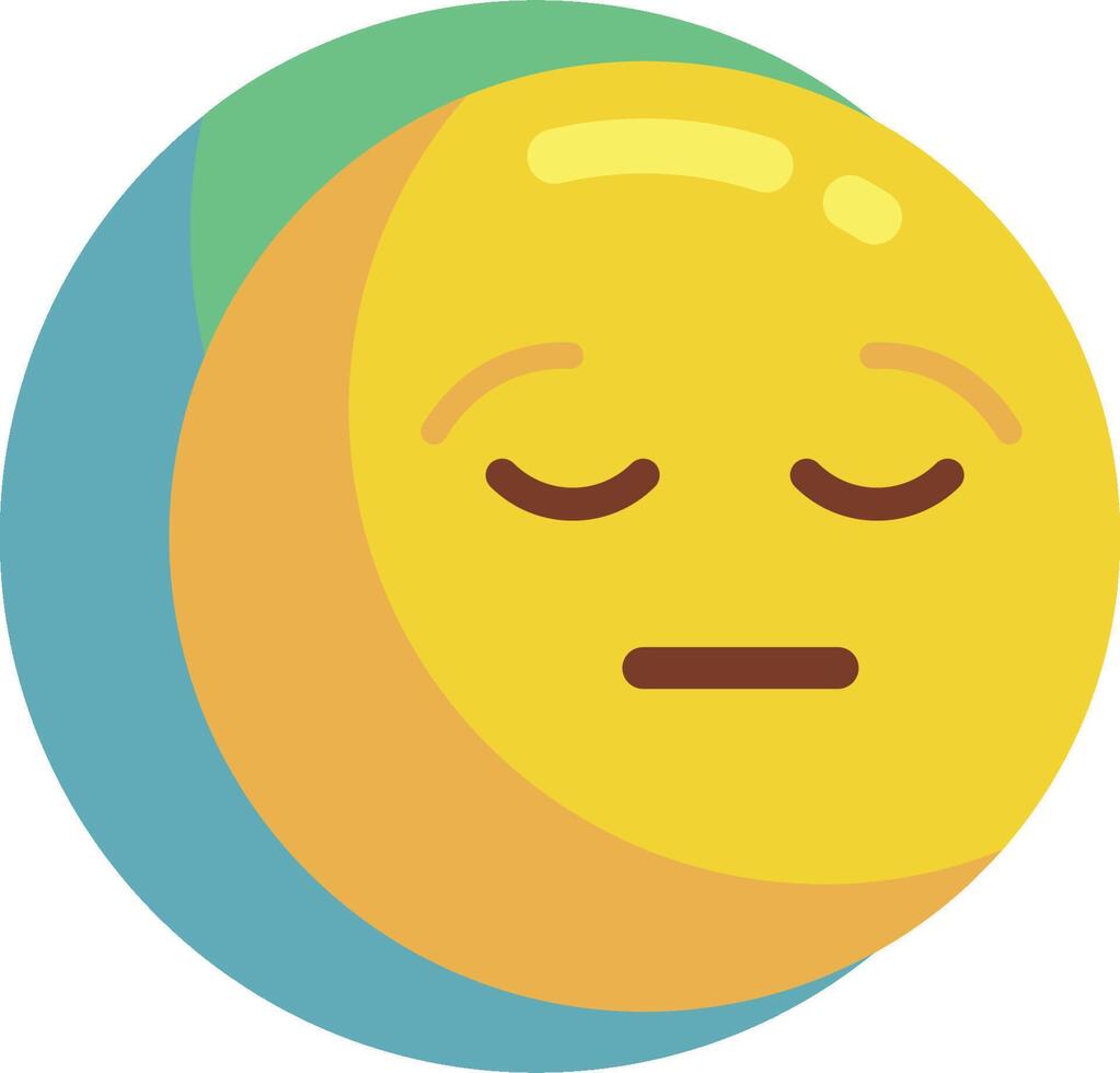 A yellow emoticion with closed eyes vector