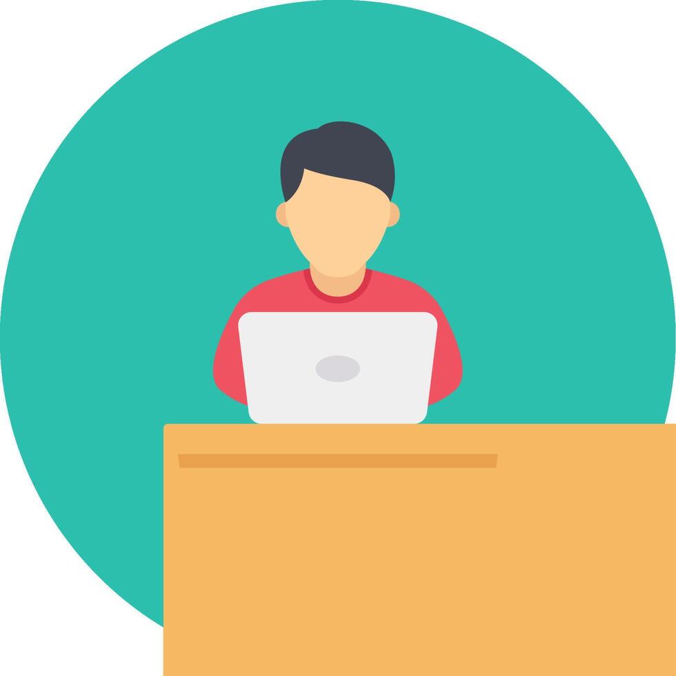 A man sitting at a desk with a laptop vector