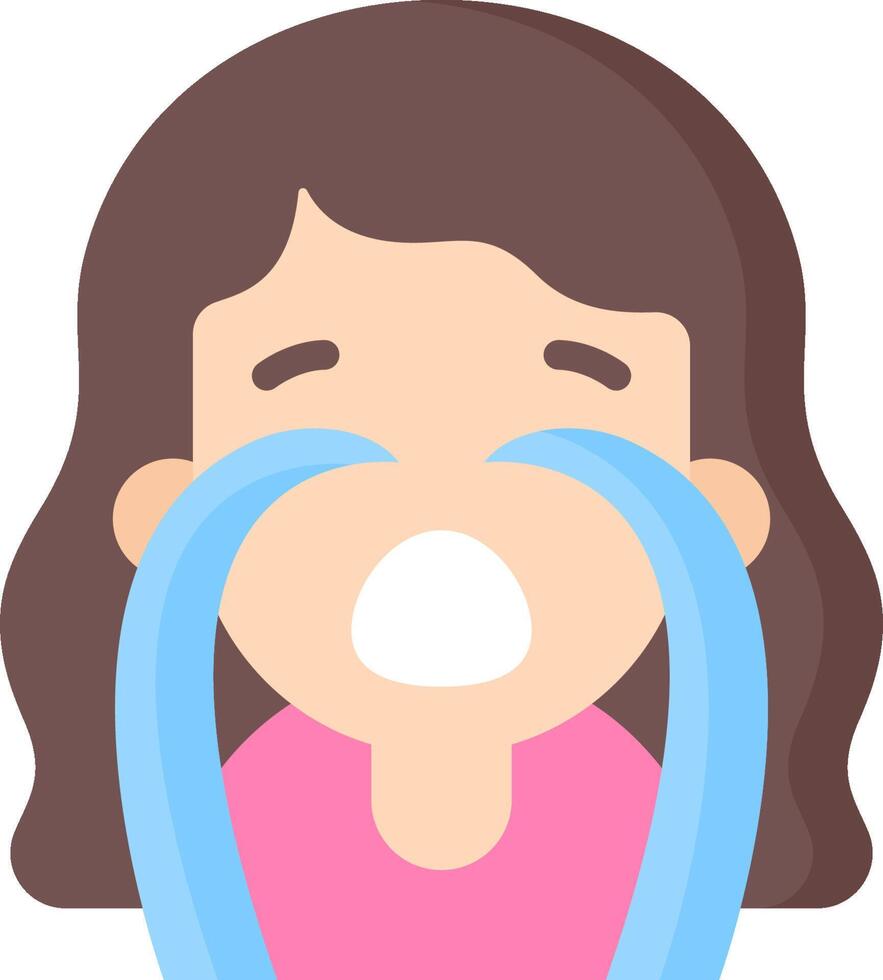 A woman crying with her hands over her eyes vector