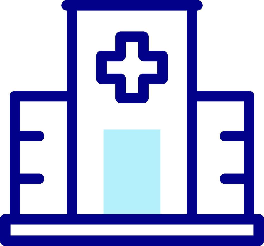 A blue hospital building icon vector