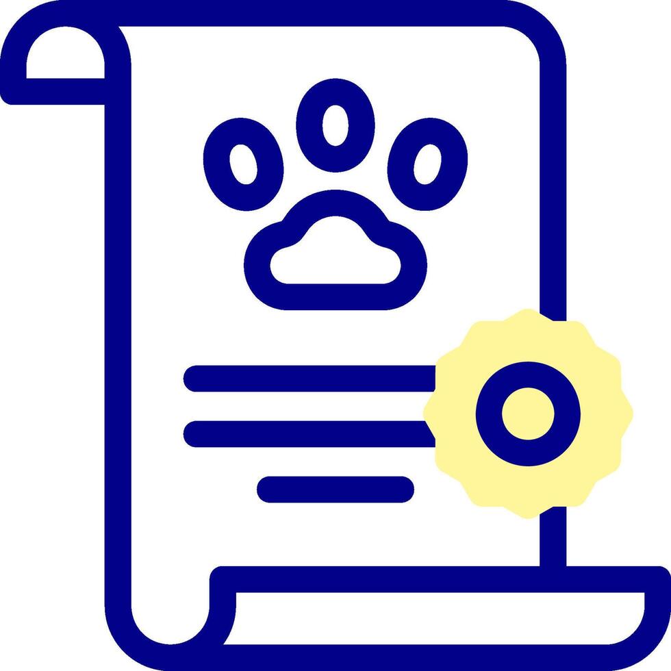 A dog paw on a paper with a seal vector