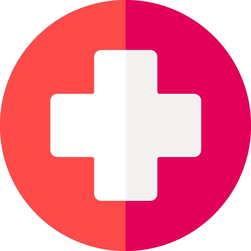 A red and white cross in a circle vector