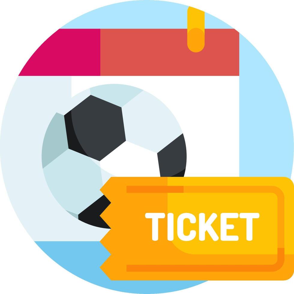 A ticket and a soccer ball in a circle vector