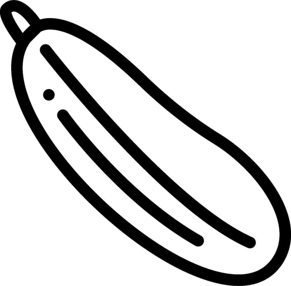 A black and white drawing of a large cucumber vector