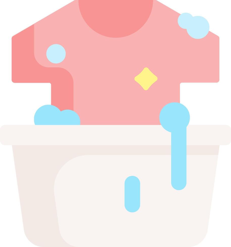 A pink t - shirt in a washing machine vector
