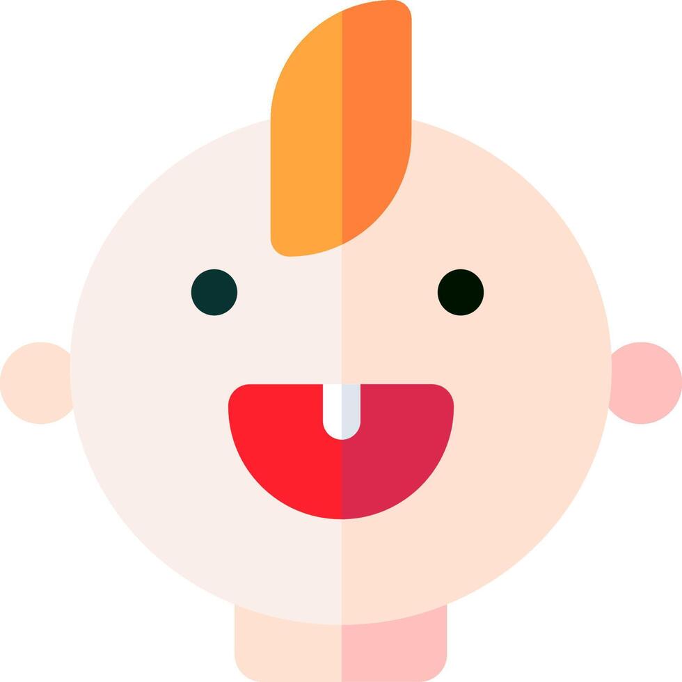 A cartoon baby with a red nose and orange hair vector