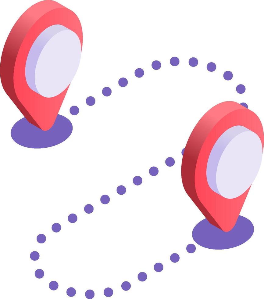 Two red pins with dots on them vector