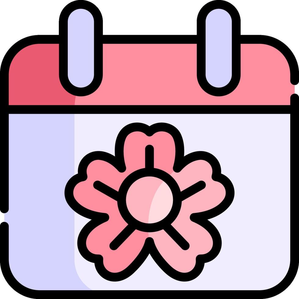 Calendar icon with flower vector