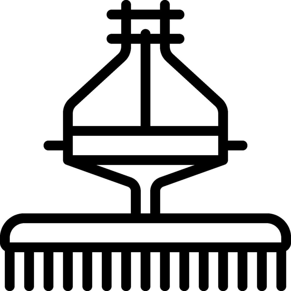 A black and white illustration of a brush vector