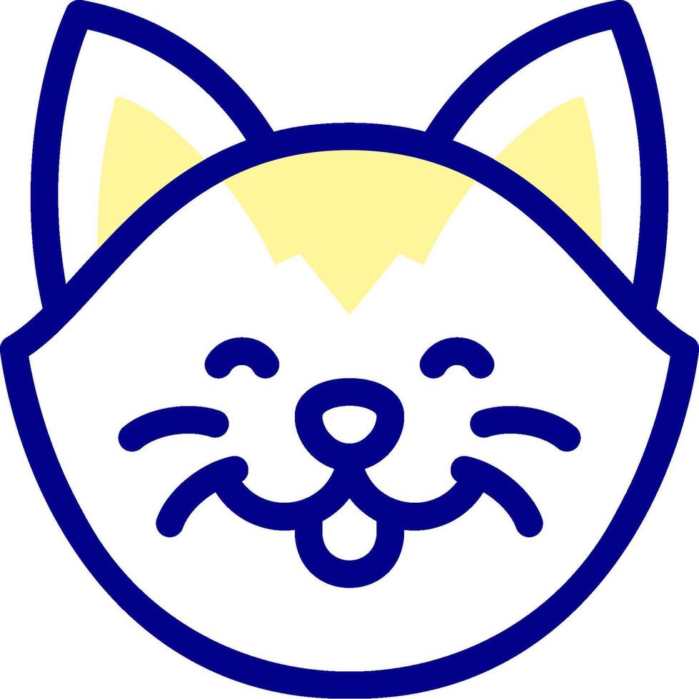A cat's face with a yellow tongue vector