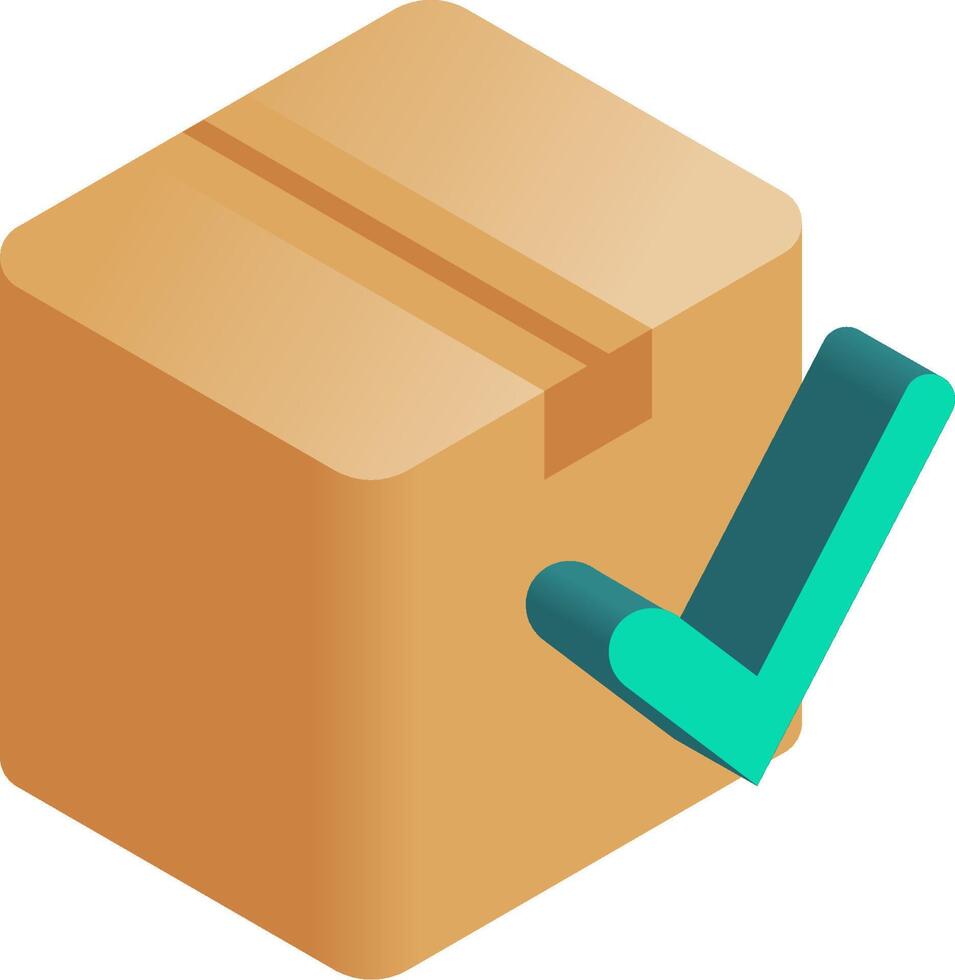 A box with a tick on it vector
