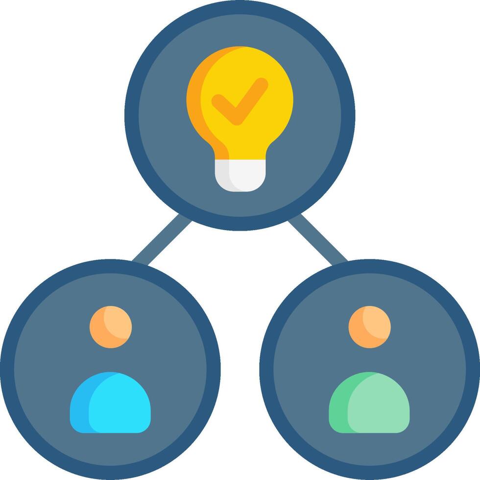 A group of people with a light bulb and a check mark vector