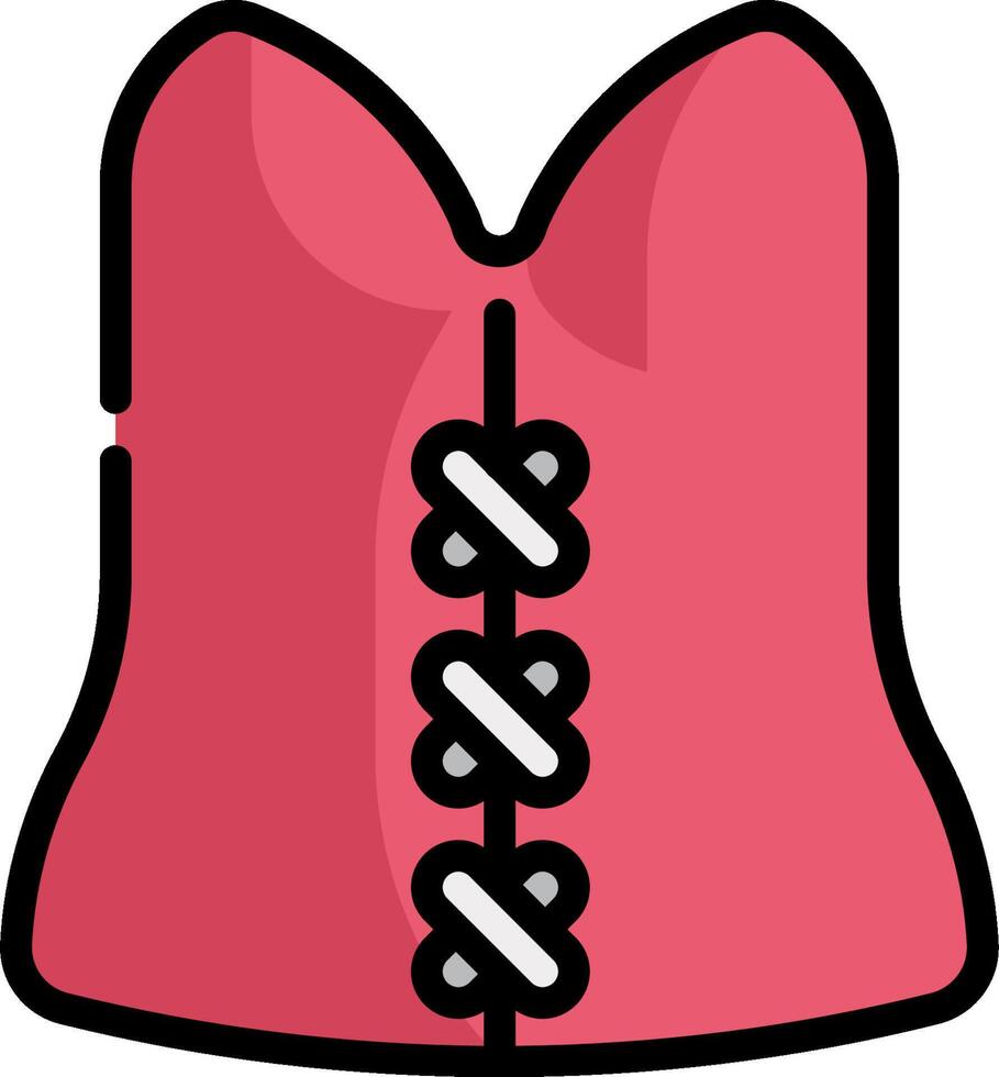 A pink corset with a zipper on it vector
