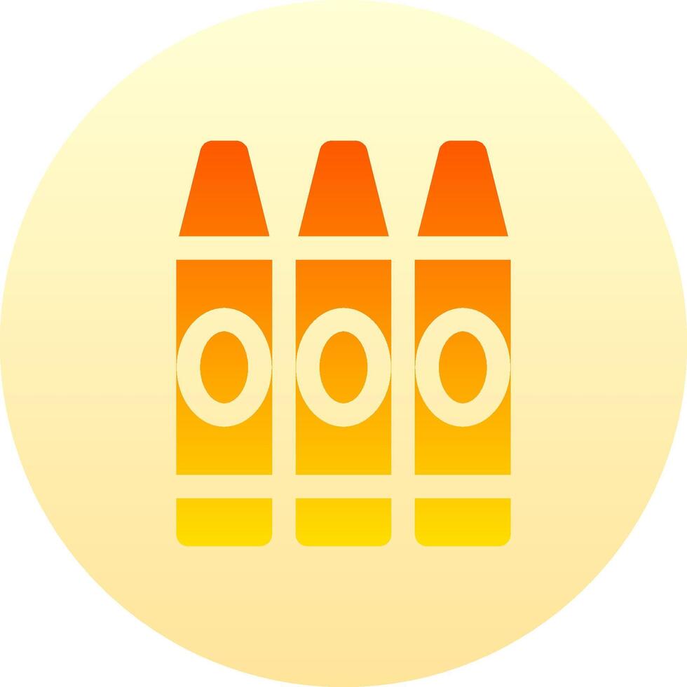 A yellow and orange crayon icon on a white background vector