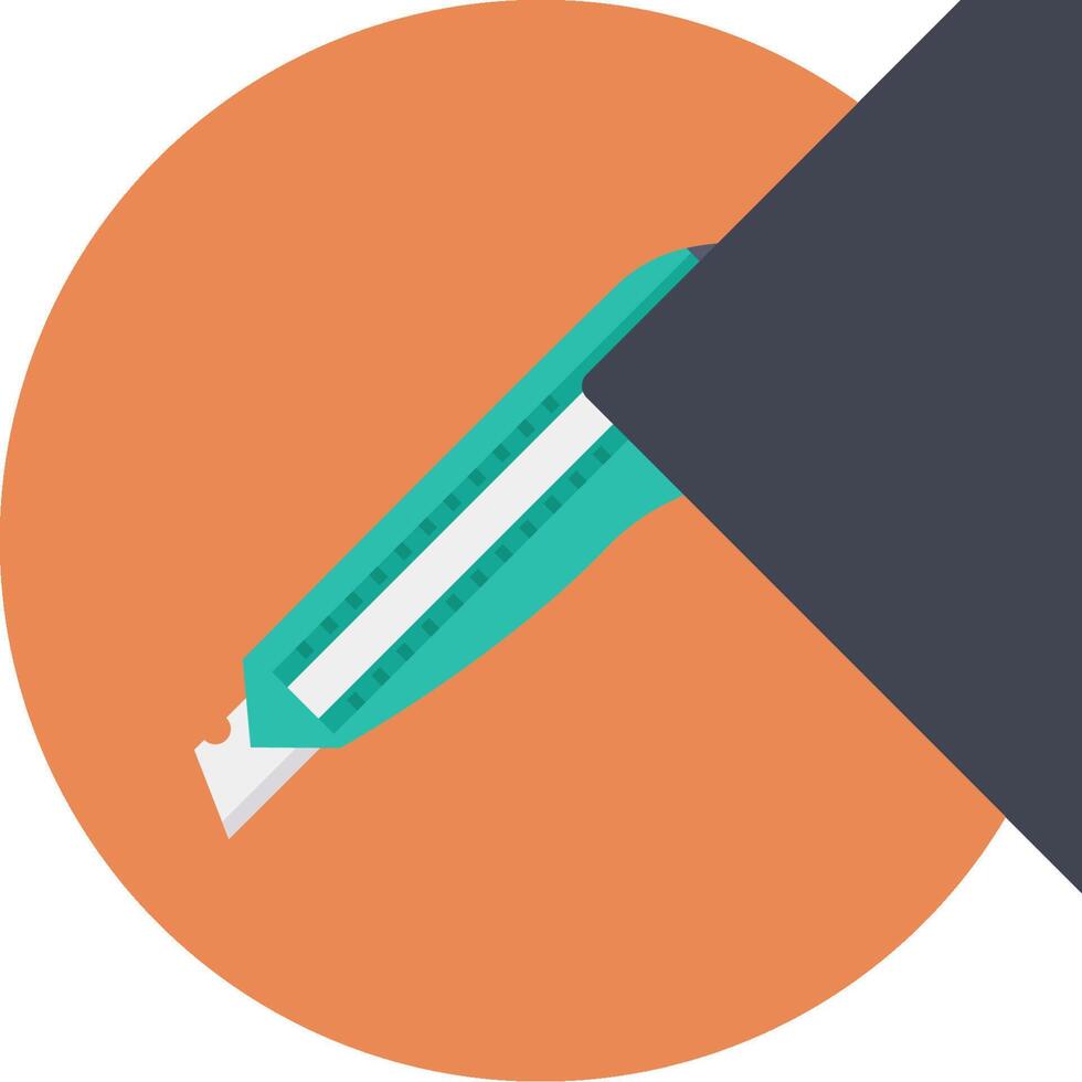 A green pen is in the middle of an orange circle vector