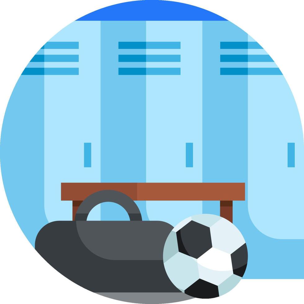 A locker with a soccer ball and bag vector