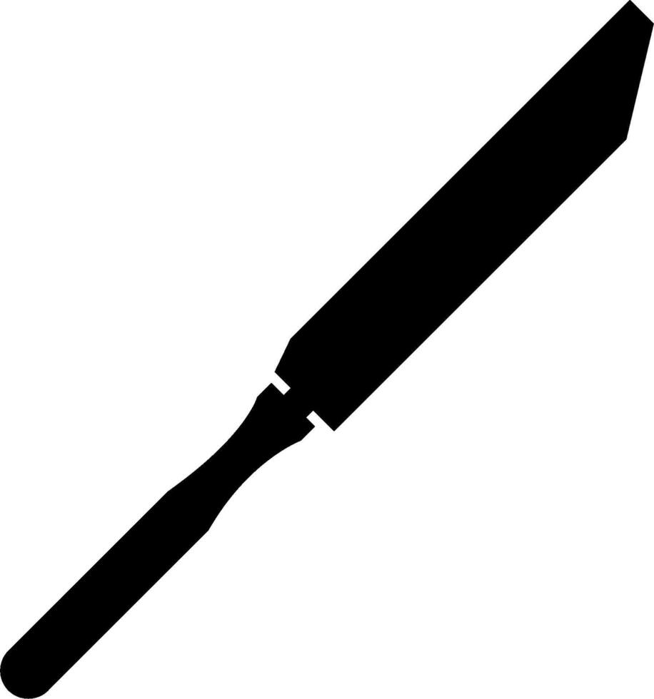 A knife is shown in black and white on a white background vector