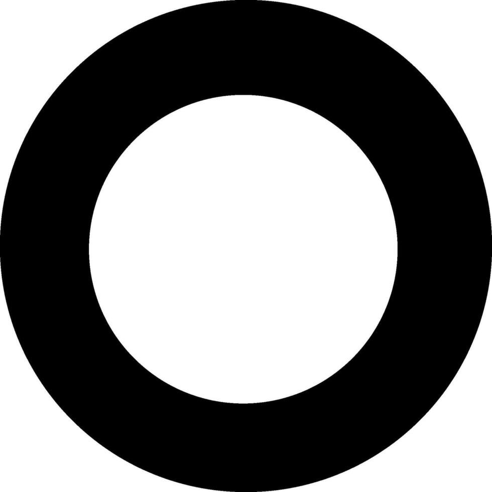 A black and white circle with a white center vector