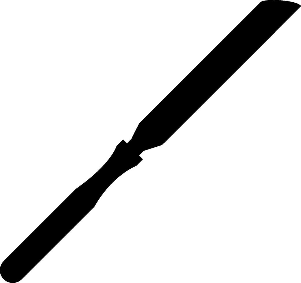 A black and white silhouette of a knife vector