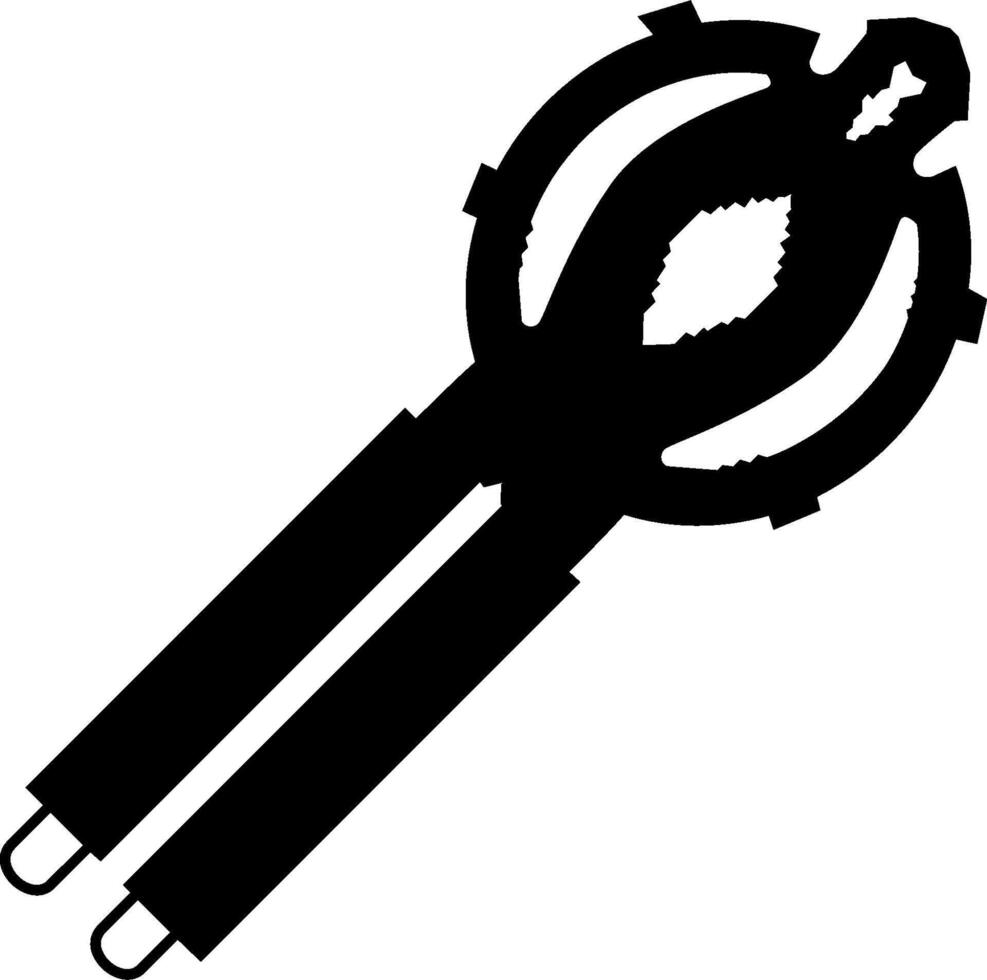 A black and white silhouette of a pair of scissors vector