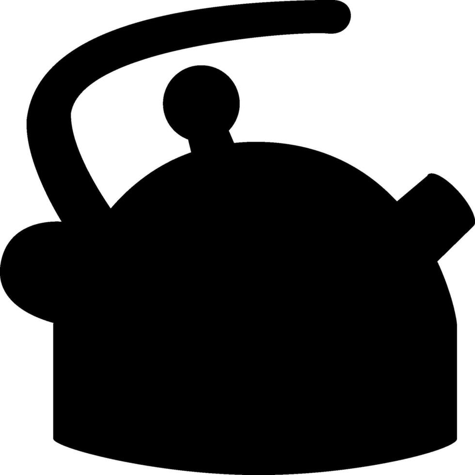 A black and white silhouette of a kettle vector