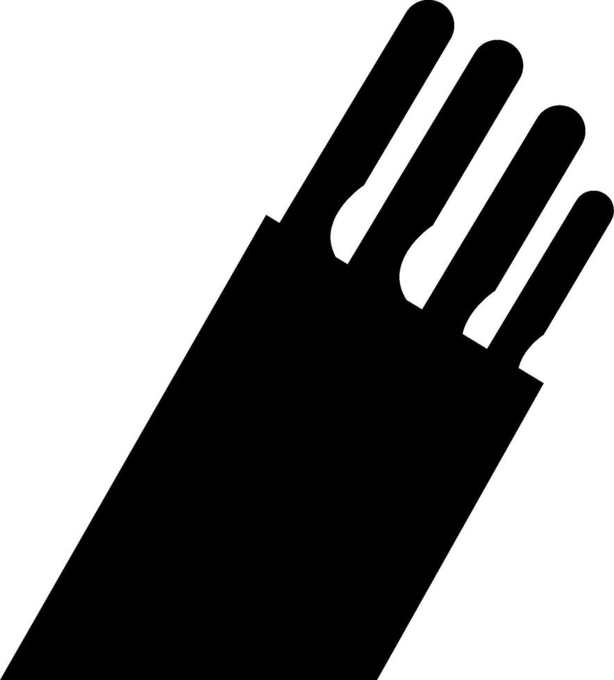 A black and white silhouette of a hand holding a knife vector