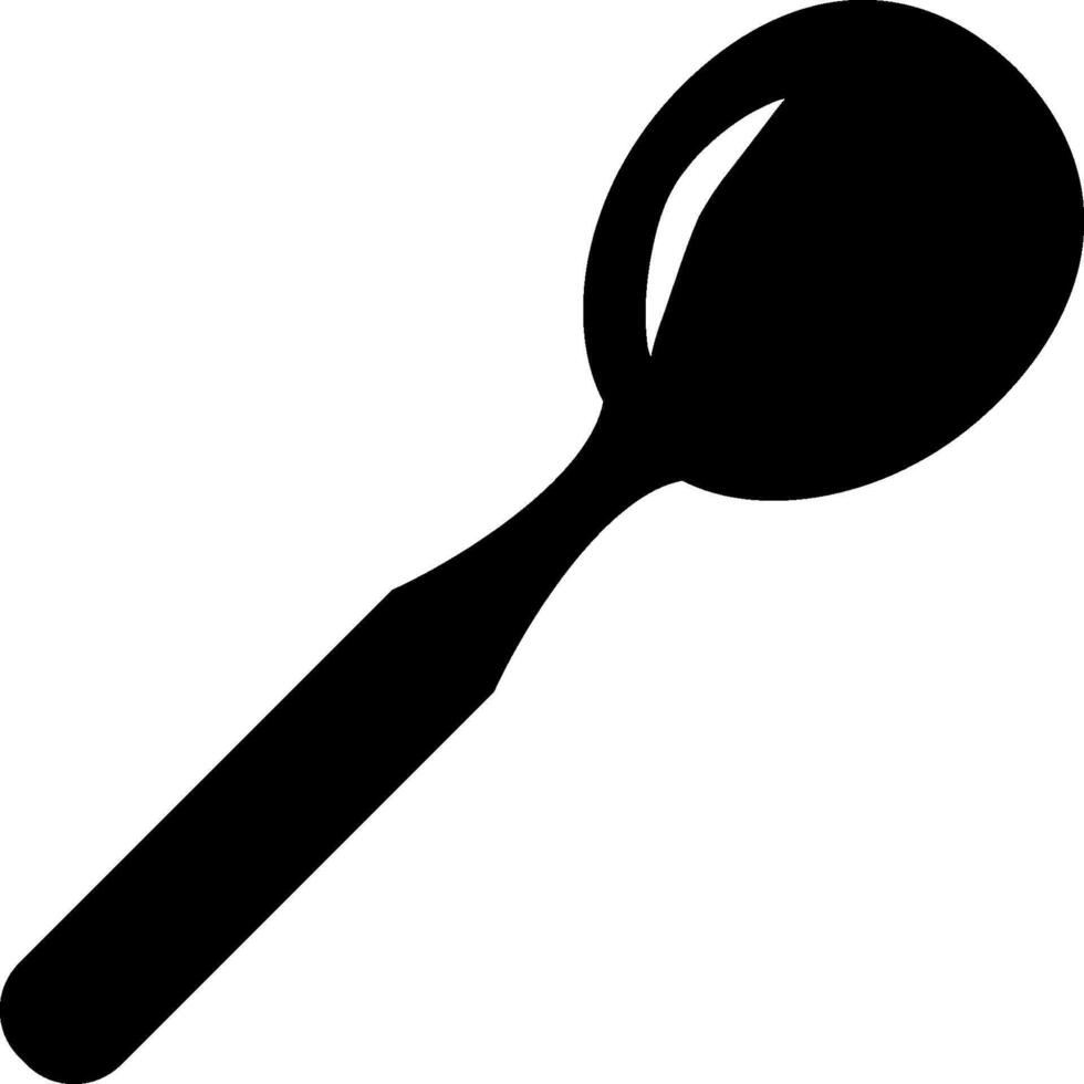 A spoon is shown in black and white on a white background vector