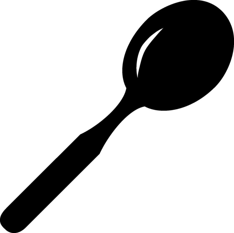 A black and white spoon icon on a white background vector