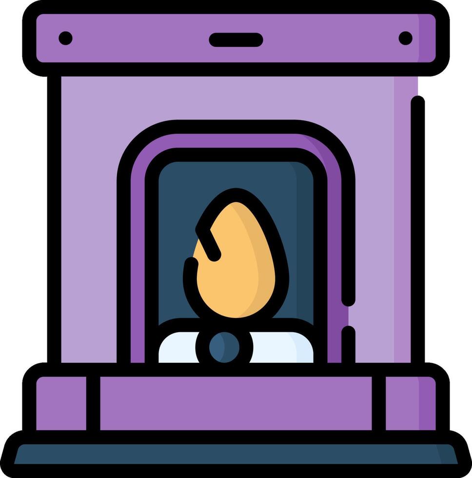 A purple stove with a flame inside vector