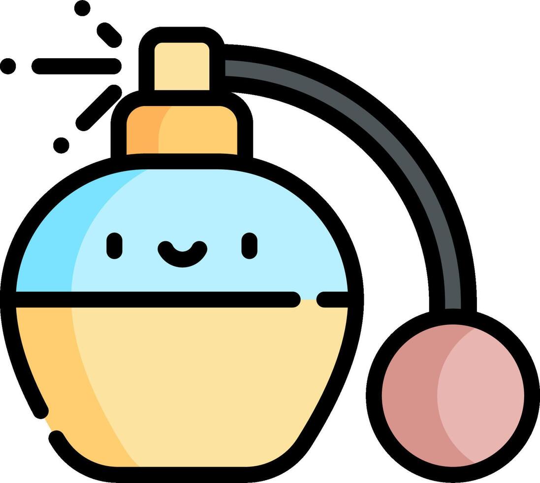 A cartoon perfume bottle with a ball on top vector