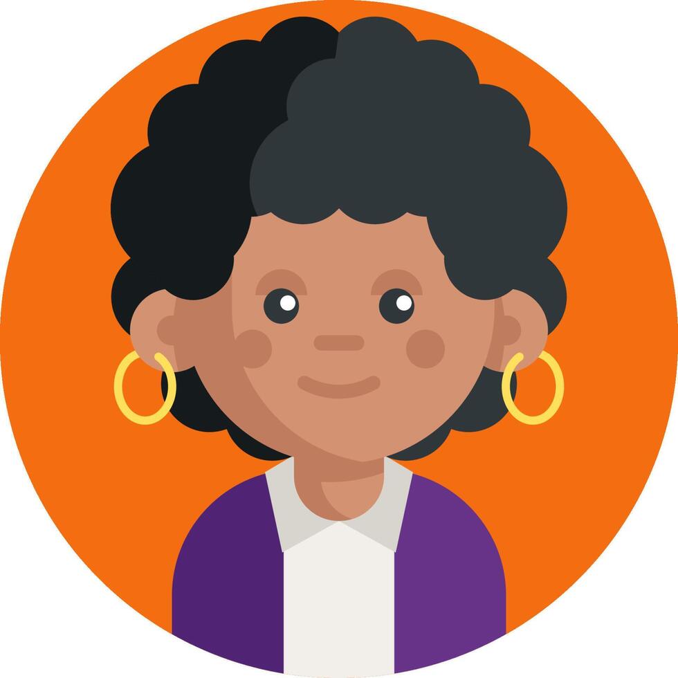 An icon of a woman with big earrings vector