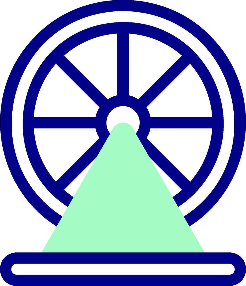 A wheel with a green light on it vector