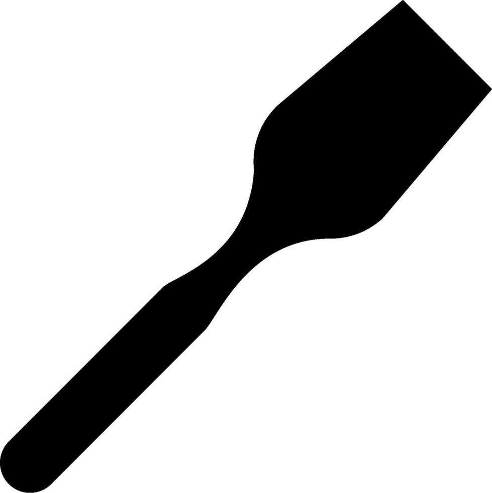 A black and white silhouette of a spatula vector