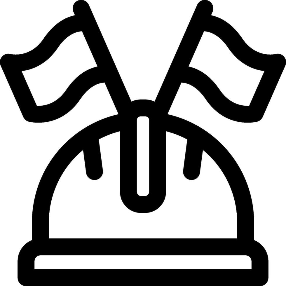 A helmet with two flags on it vector