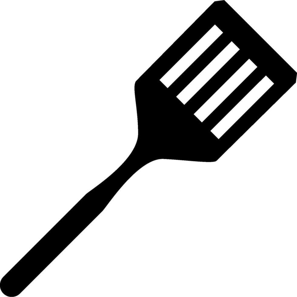 A black and white illustration of a spatula vector