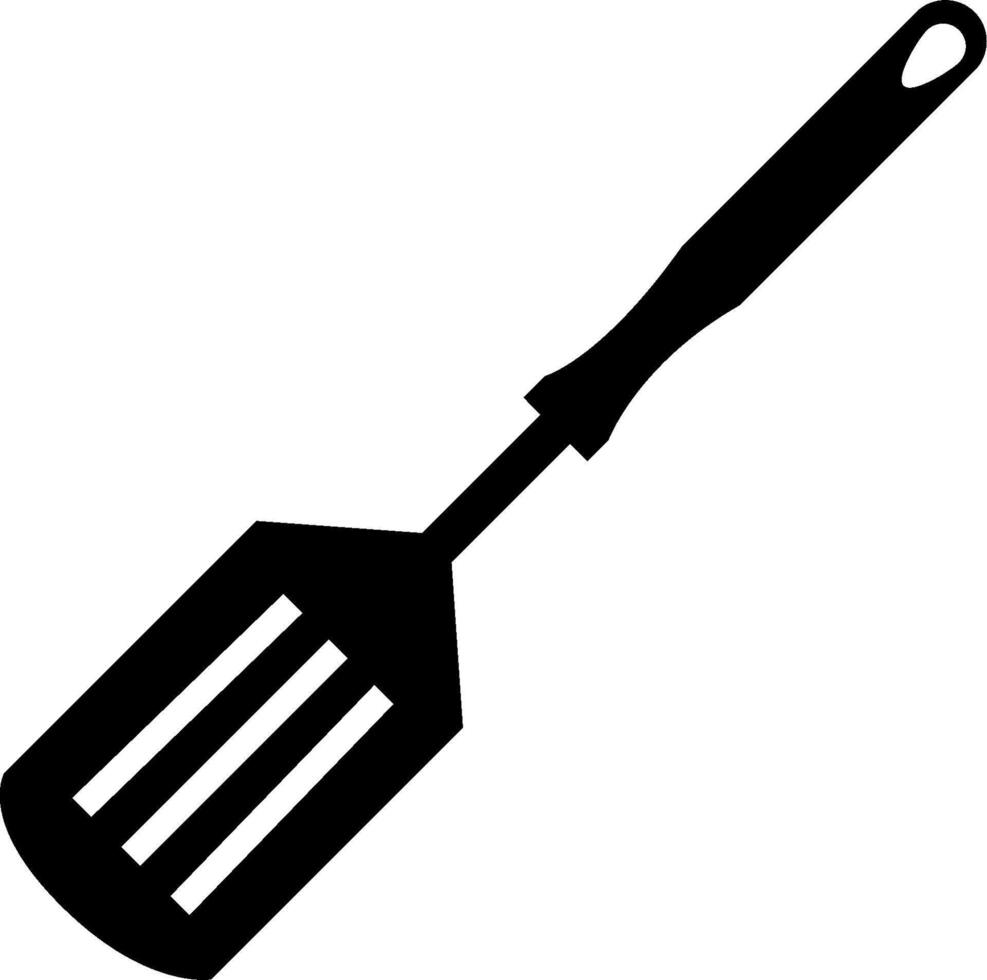 A black and white illustration of a spatula vector