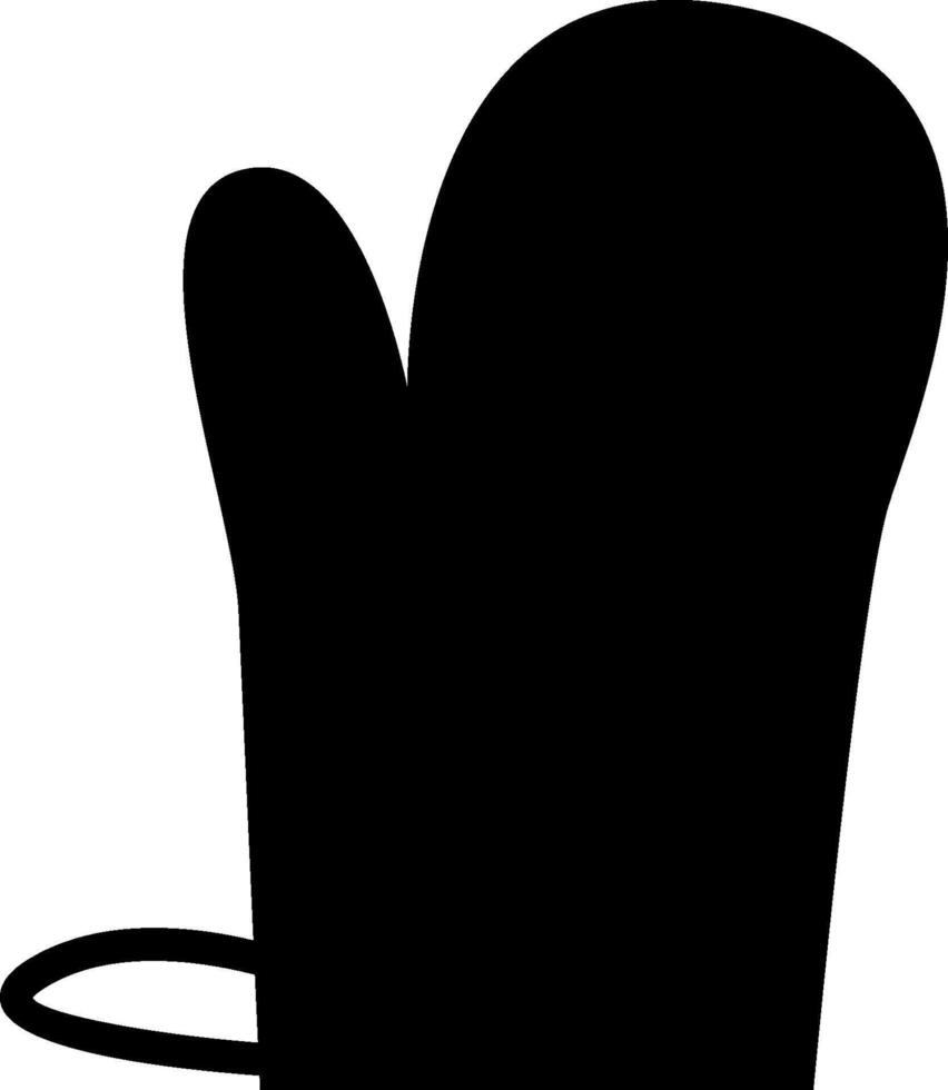 A black and white silhouette of a cooking glove vector