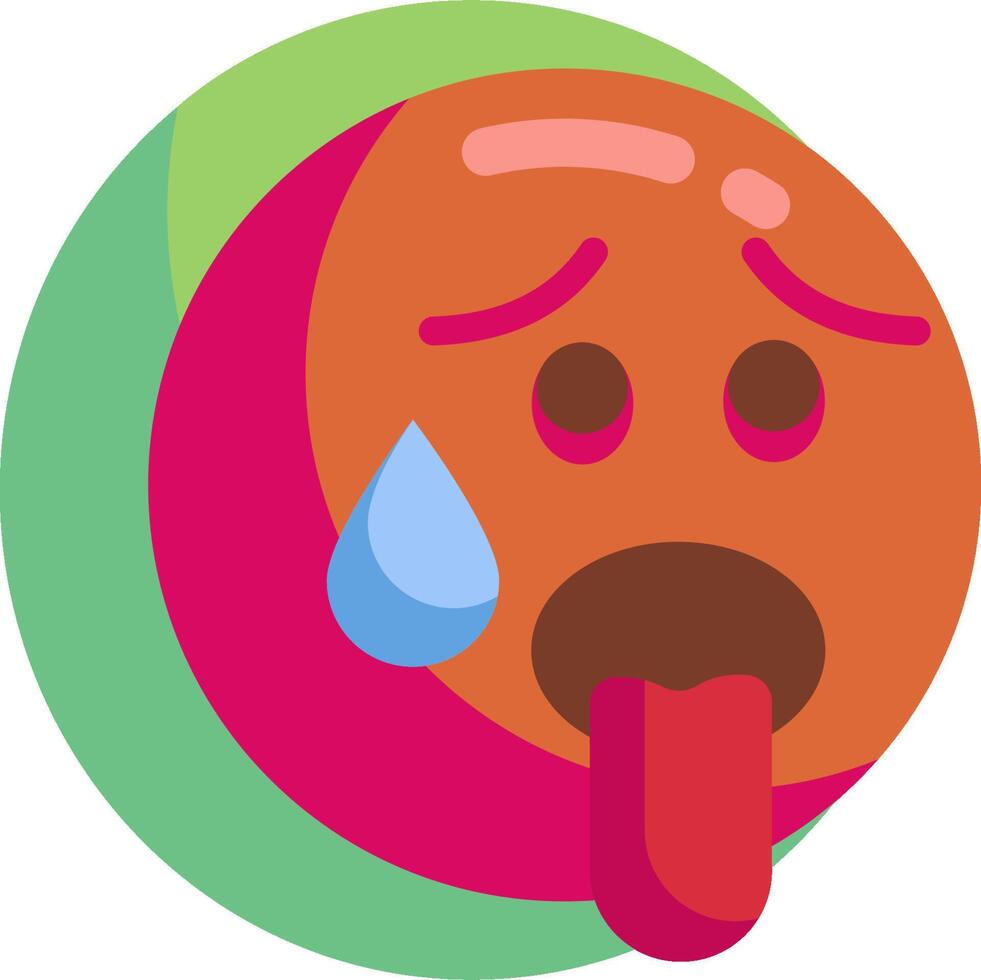A crying emoticor with a tear on its face vector