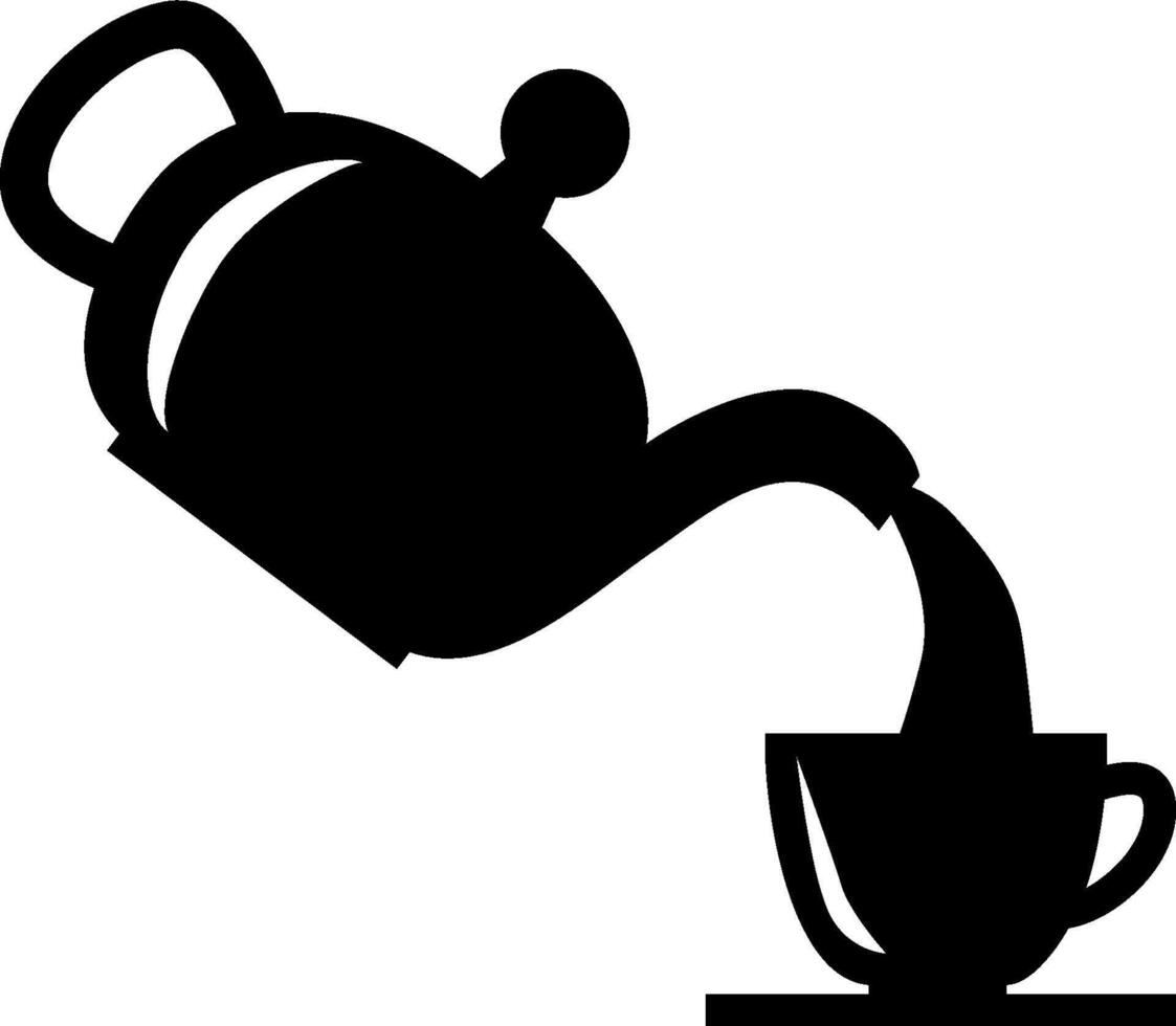 Tea cup and teapot silhouette vector