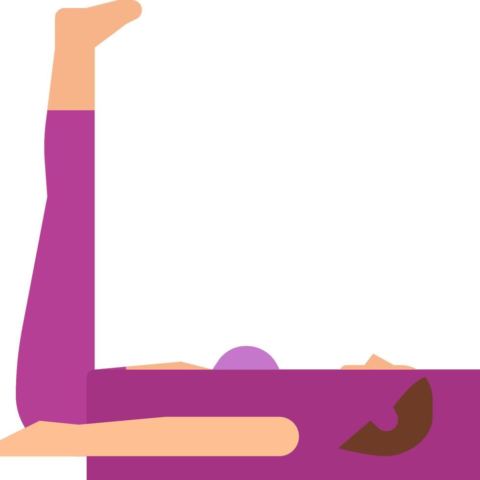 A woman is doing a yoga pose on a purple mat vector